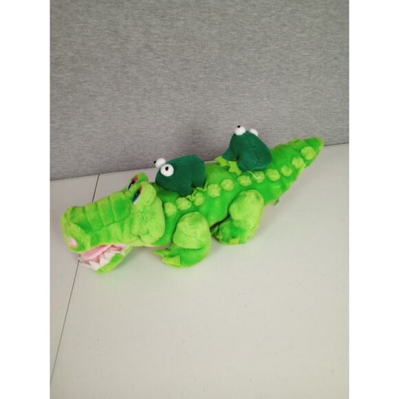 Crocodile with Frogs Plush Stuff Animal Alligator Green Toy Network 17 inch - Picture 4 of 11